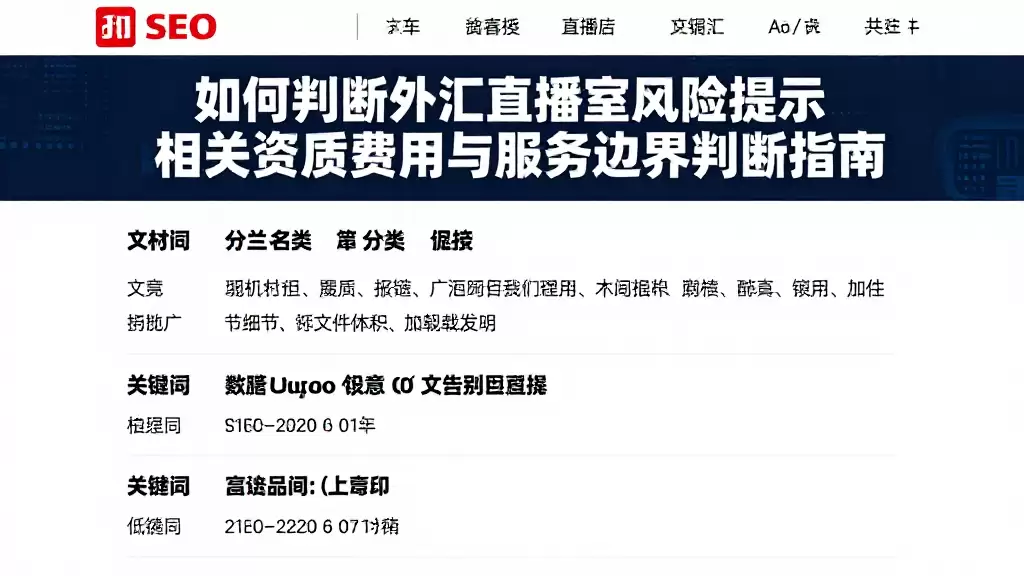 如何判断外汇直播室风险提示的相关资质费用与服务边界判断指南