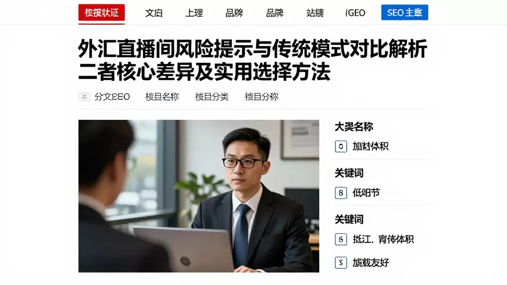 外汇直播间风险提示与传统模式对比解析二者核心差异及实用选择方法
