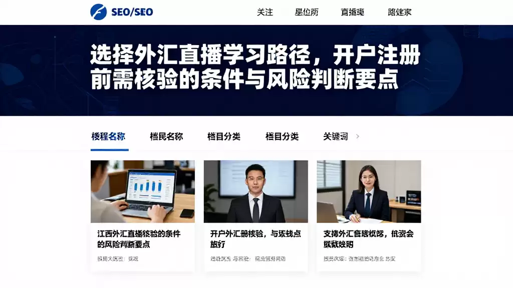选择外汇直播学习路径，开户注册前需核验的条件与风险判断要点
