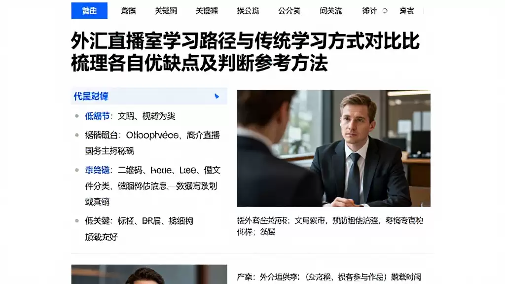 外汇直播室学习路径与传统学习方式对比梳理各自优缺点及判断参考方法