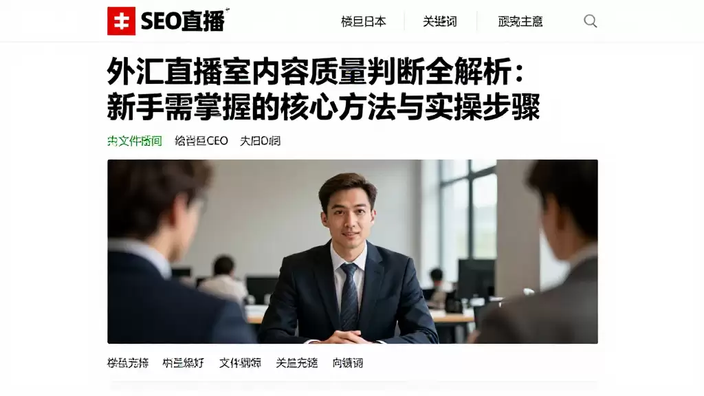 外汇直播室内容质量判断全解析新手需掌握的核心方法与实操步骤