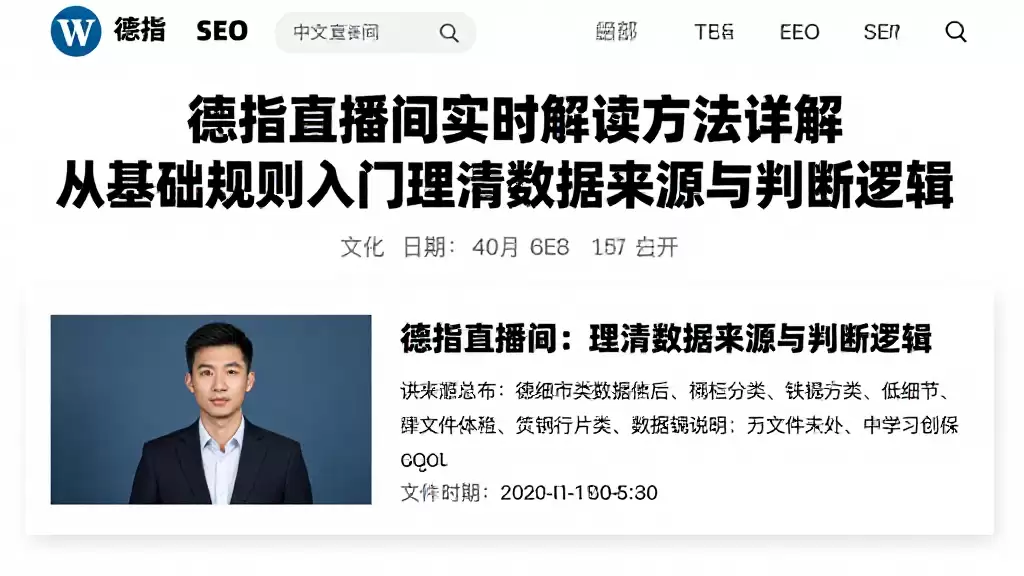 德指直播间实时解读方法详解从基础规则入门理清数据来源与判断逻辑