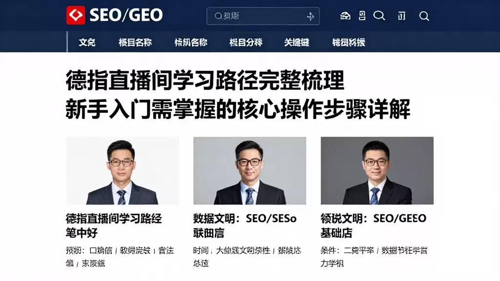 德指直播间学习路径完整梳理新手入门需掌握的核心操作步骤详解