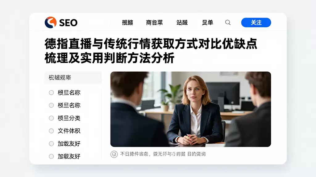 德指直播与传统行情获取方式对比优缺点梳理及实用判断方法分析