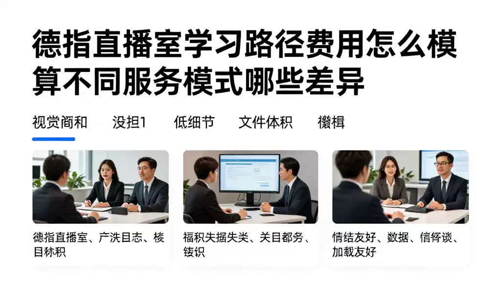 德指直播室学习路径费用怎么核算不同服务模式有哪些差异