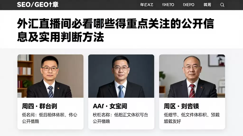 外汇直播间怎么看哪些值得重点关注的公开信息及实用判断方法
