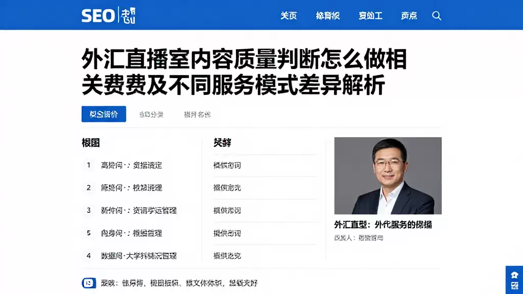 外汇直播室内容质量判断怎么做相关费用及不同服务模式差异解析