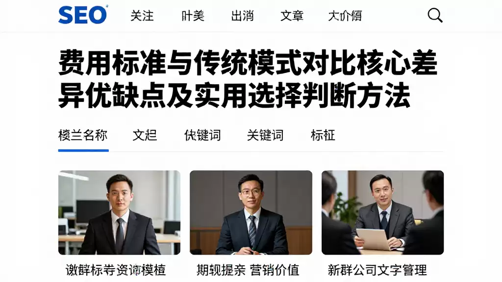 费用标准与传统模式对比核心差异优缺点及实用选择判断方法