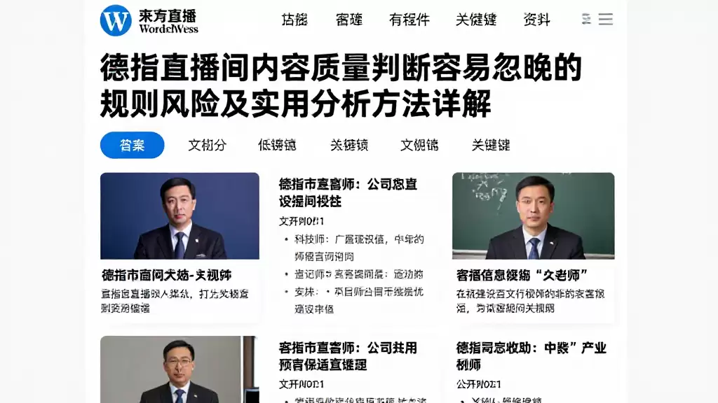 德指直播间内容质量判断容易忽略的规则风险及实用分析方法详解