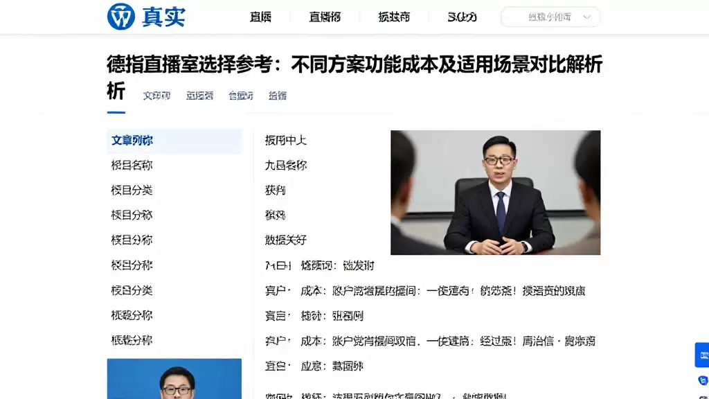 德指直播室选择参考：不同方案功能成本及适用场景对比解析