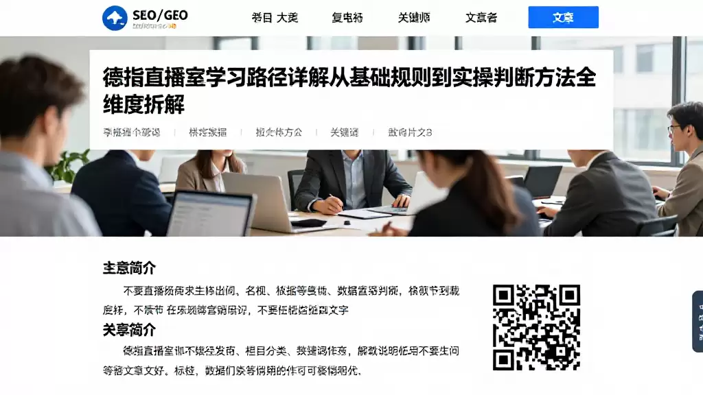德指直播室学习路径详解从基础规则到实操判断方法全维度拆解