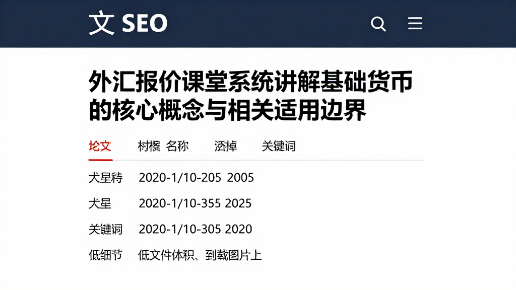 外汇报价课堂系统讲解基础货币的核心概念与相关适用边界