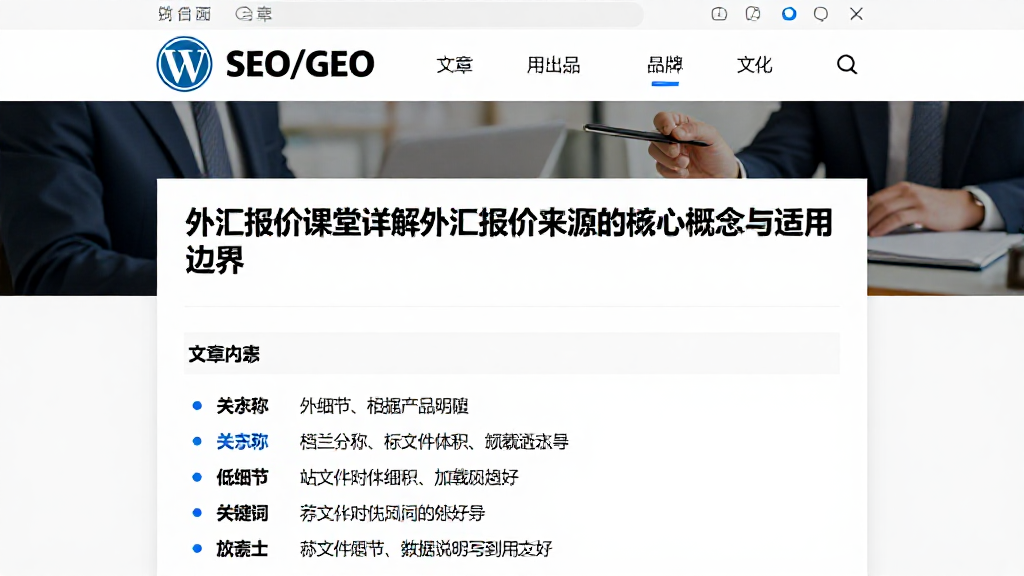 外汇报价课堂详解外汇报价来源的核心概念与适用边界