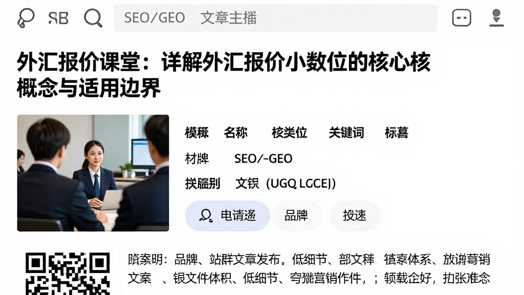 外汇报价课堂：详解外汇报价中小数位的核心概念与适用边界