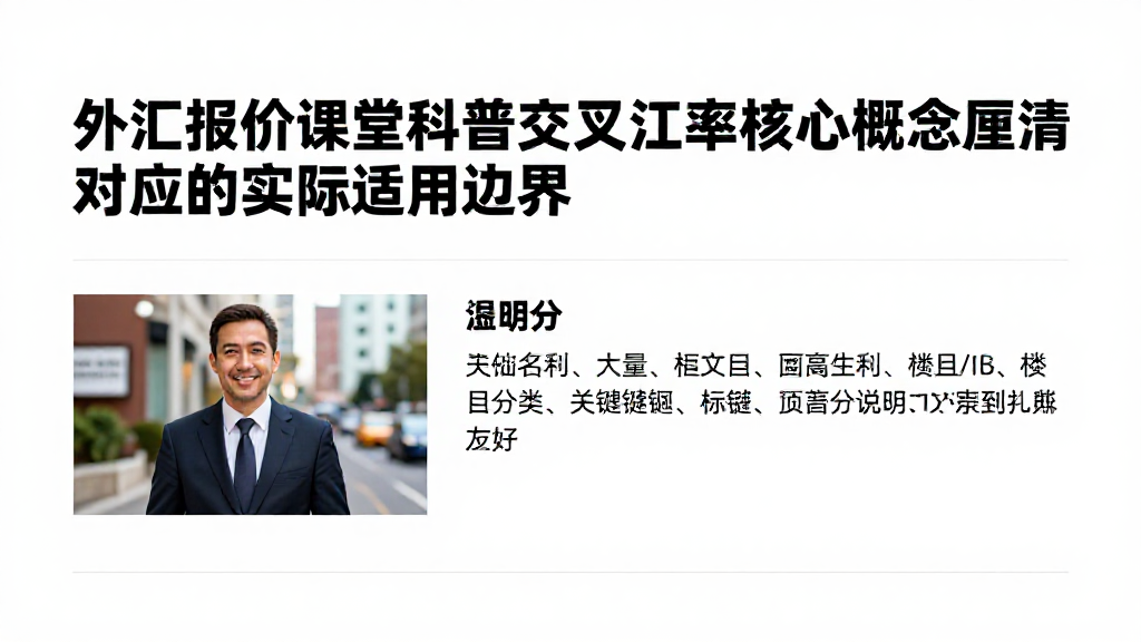 外汇报价课堂科普交叉汇率核心概念厘清对应的实际适用边界