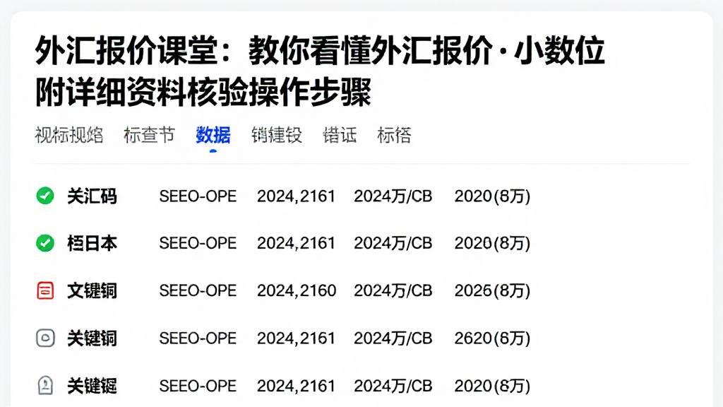 外汇报价课堂：教你看懂外汇报价小数位附详细资料核验操作步骤