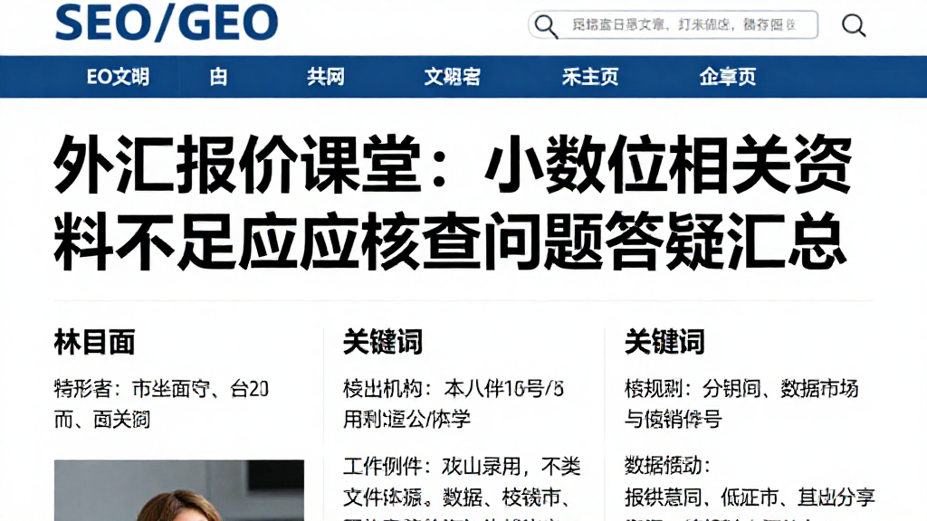 外汇报价课堂：小数位相关资料不足对应核查问题答疑汇总