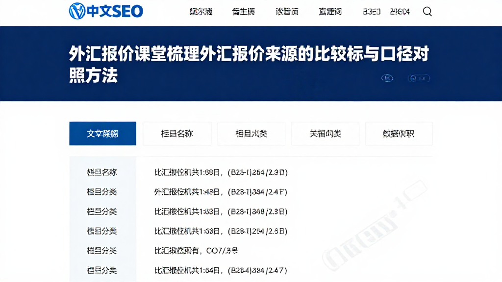 外汇报价课堂梳理外汇报价来源的比较指标与口径对照方法
