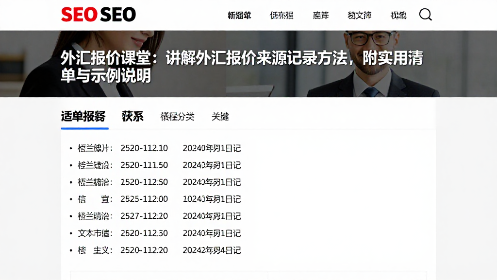 外汇报价课堂：讲解外汇报价来源记录方法，附实用清单与示例说明
