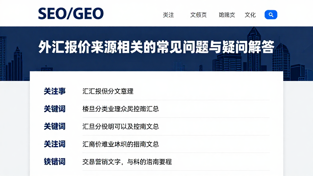外汇报价课堂汇总外汇报价来源相关的常见问题与疑问解答