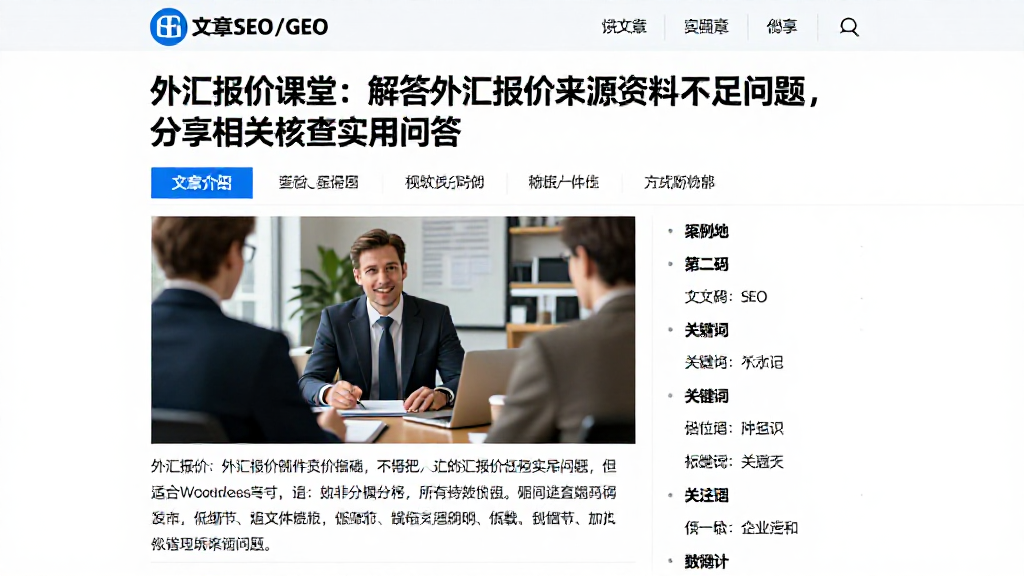 外汇报价课堂：解答外汇报价来源资料不足问题，分享相关核查实用问答