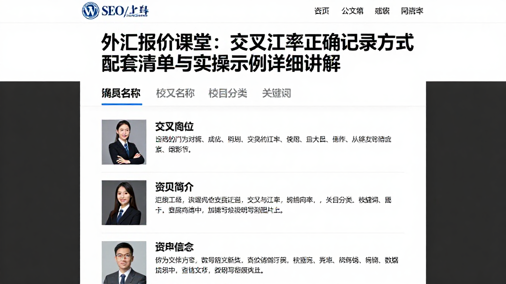 外汇报价课堂：交叉汇率正确记录方式配套清单与实操示例详细讲解