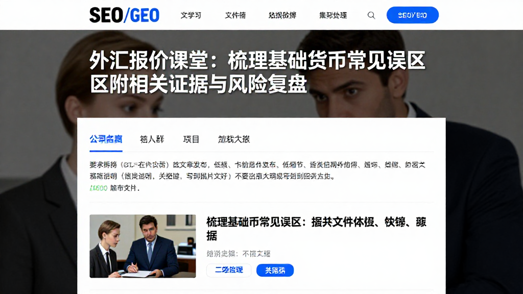 外汇报价课堂：梳理基础货币常见误区附相关证据与风险复盘