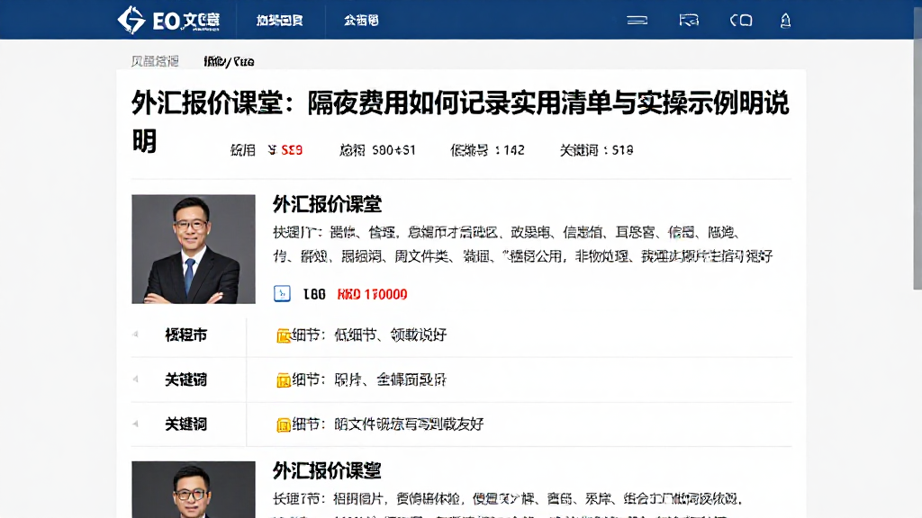外汇报价课堂：隔夜费用如何记录实用清单与实操示例说明
