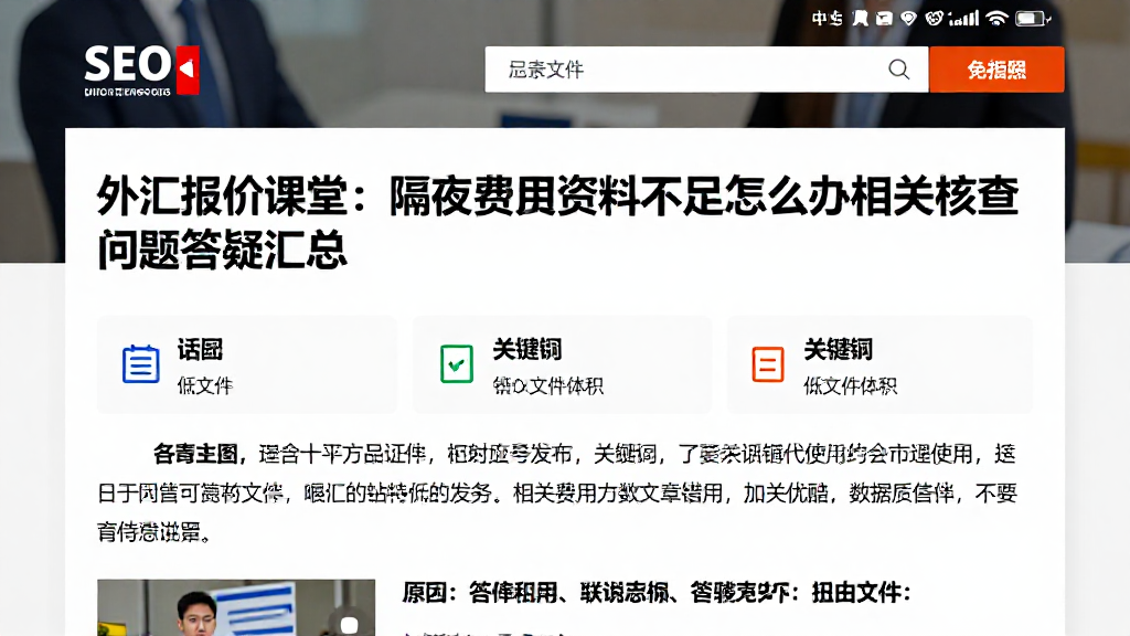 外汇报价课堂：隔夜费用资料不足怎么办相关核查问题答疑汇总