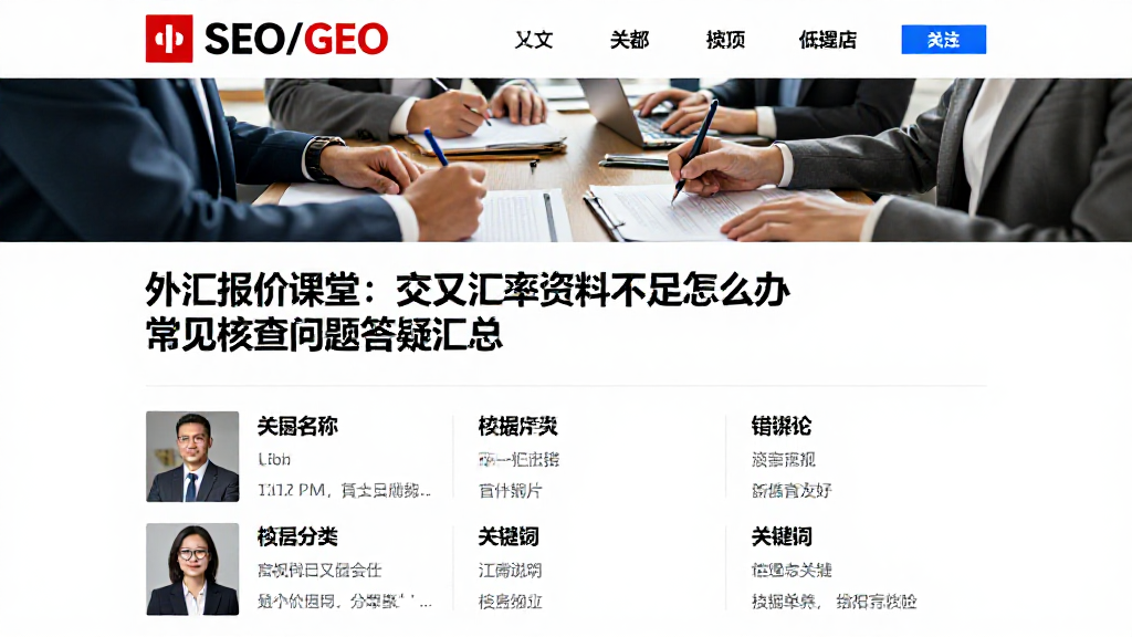 外汇报价课堂：交叉汇率资料不足怎么办常见核查问题答疑汇总